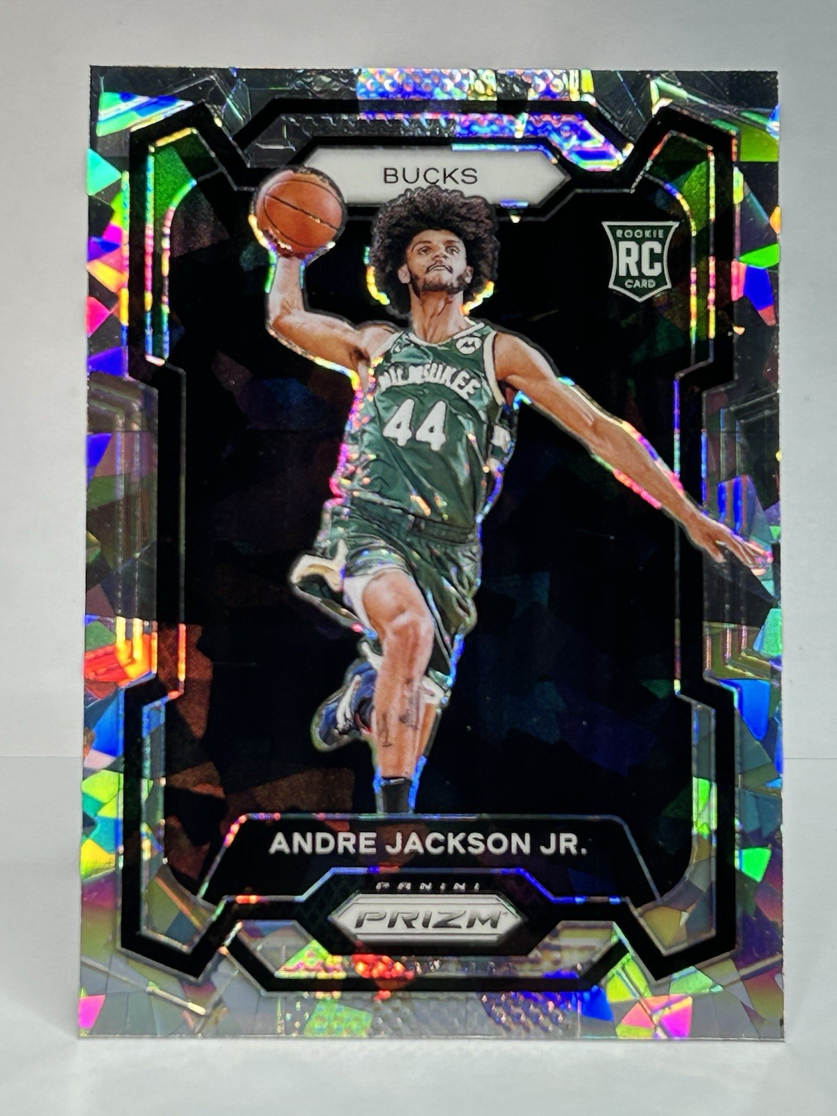 ANDRE JACKSON JR. 2023-24 Panini Prizm Cracked Ice Prizm RC Milwaukee Bucks #131