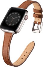 Slim Leather Watch Band for Apple Watch Brown