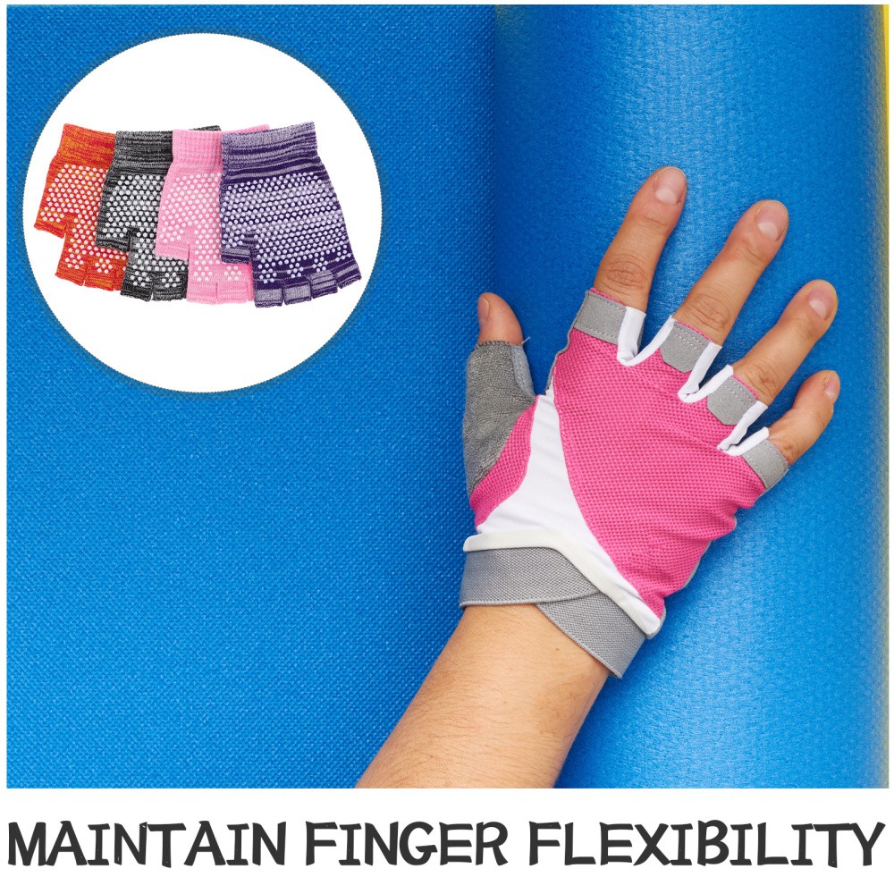 4 Pairs Aerial Yoga Gloves Half Finger Cycling Women Bike Riding