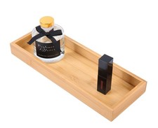 Natural Bamboo Bathroom Tray, Perfume Tray, Vanity Tray, Smooth and Thick Woo...