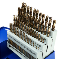 Number Size Drill Bit Set, 60pcs M35 High Speed Steel Jobber Length Drill Bit