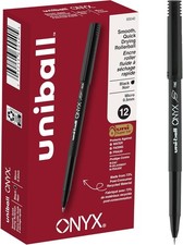 uniball Onyx Roller Ball Pen, Stick, Micro 0.5 12 Count Pack of 1 , Black