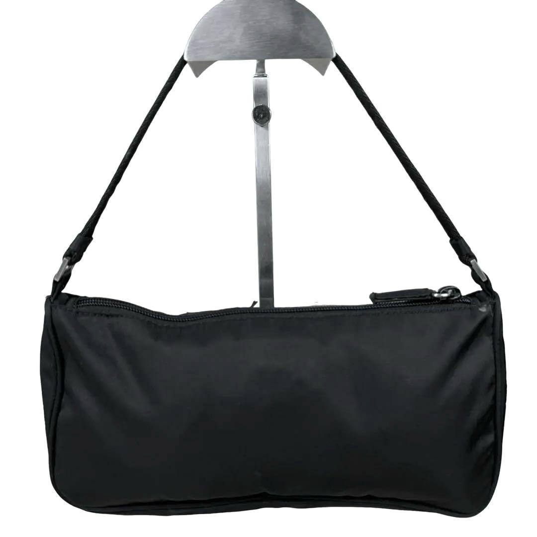 PRADA Triangular Logo Nylon Accessory Pouch Black… - image 3