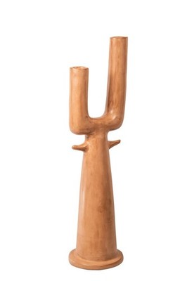 Modern Double Stem Ceramic Vase Handmade Abstract Sculptural Vase For Dried Flow