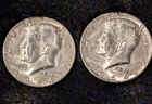 1964 Kennedy Half Dollar Lot of 2 Silver Coins 90% Silver Philadelphia