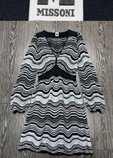 Womens MISSONI Long Sleeve Knit Dress Knee Length Made in Italy Size IT 46 US 10