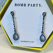 Ring Bomb Party Earrings # 3898 Linked in Love garnet and CZ