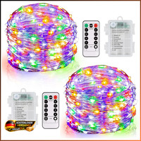 Lichterkette 100 LED 2X10M Batterie Mit Timer FüR Innen AußEn Deko