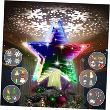 Christmas Tree Topper Star, Double Sided Tunnel Mirror 10 Inch 12 Multicolour