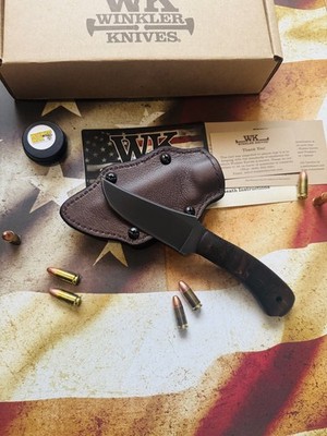 Winkler Knives Blue Ridge Crusher Knife With Maple Tribal Handles  limited rare!