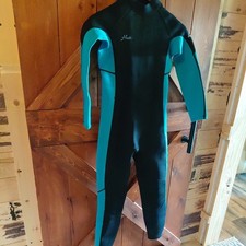 Hevto Wetsuit Neoprene M1-3/2mm Back Zip Black Teal Guardian Sz 14 youth