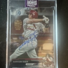 2018 Topps Archives Signature Harrison Bader #17B-BP143 Auto /25 Cardinals