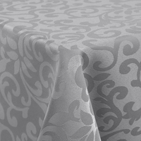 Homaxy Tischdecke Abwaschbar Jacquard Rechteckig 130X130Cm, Grau2 | Damast Desig