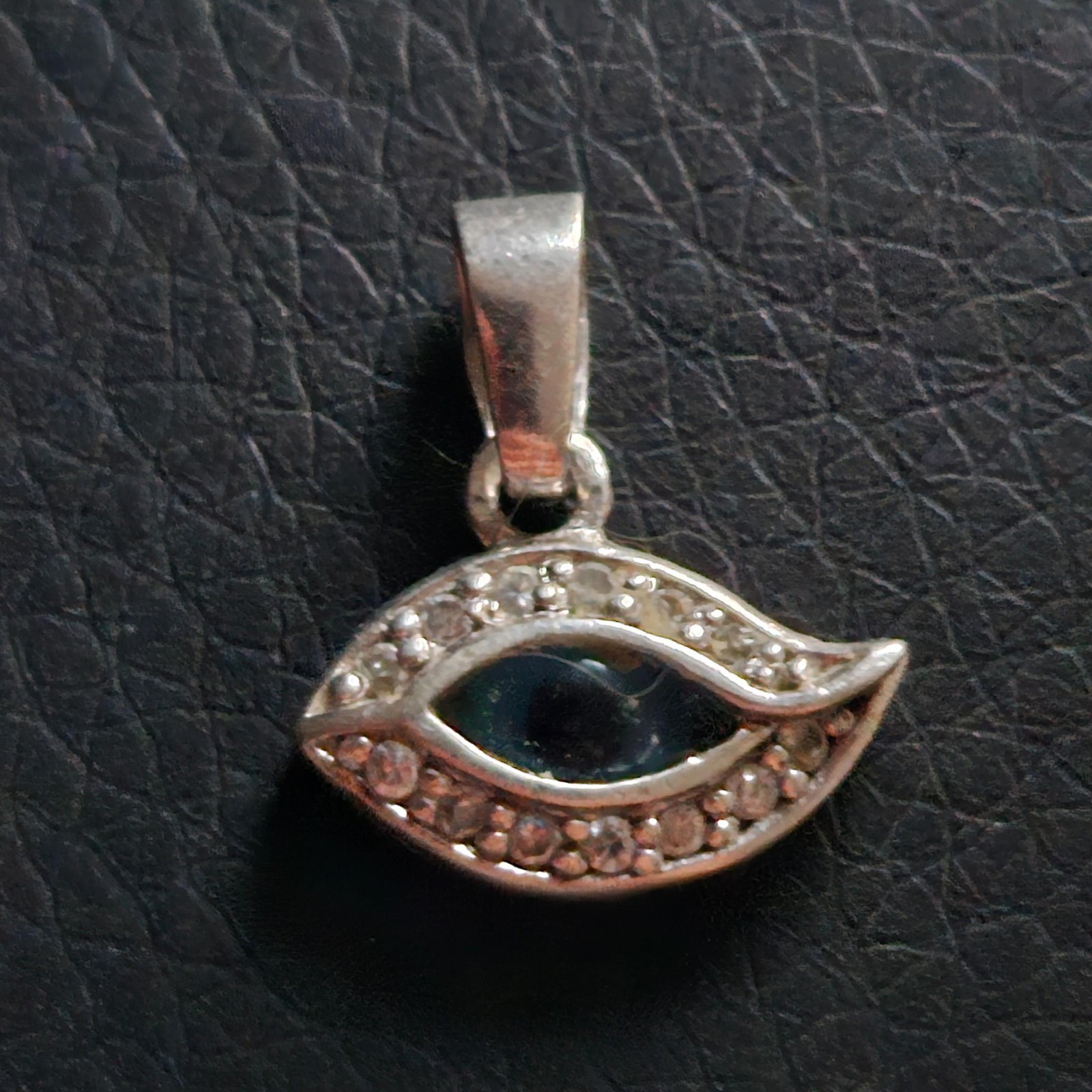 Antique Egypt Theme Solid Silver Frame Glass Eye … - image 2