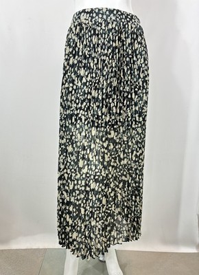 BA&SH Rock Damen SMALL Maxi lang Plissee halb transparent gemustert Reißversc...