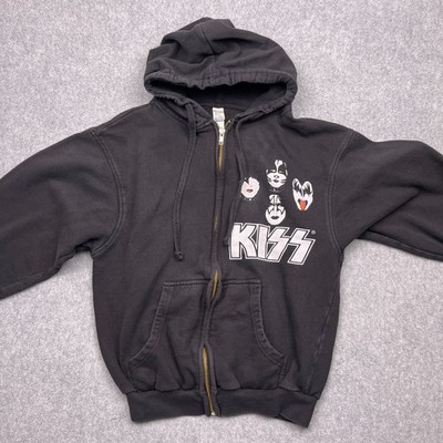 Kiss Alive 35 Hoodie Size Small Black Full Zip Sweatshirt Cotton Rock Band