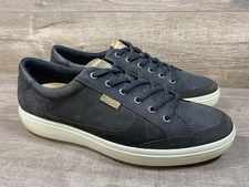 Ecco Soft Classic Shoes Sneakers Black Nubuck Mens Size EU 45 US 11 11.5
