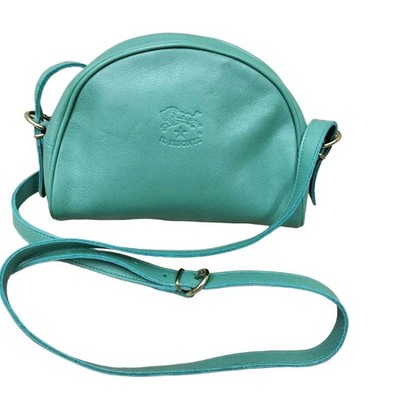 IL BISONTE Mint Green Half-Moon Shoulder Bag Leather Near