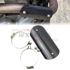 Carbon Fiber Style Exhaust Muffler Middle Pipe Heat Shield Cover Guard Protector Carbon Fiber Style Exhaust Muffler Middle Pipe Heat Shield Cover Guard Protector