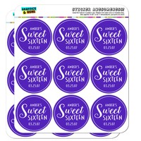 Purple Line Name Sweet Sixteen Date Personalized Planner Scrapbook Stickers Purple Line Name Sweet Sixteen Date Personalized Planner Scrapbook Stickers