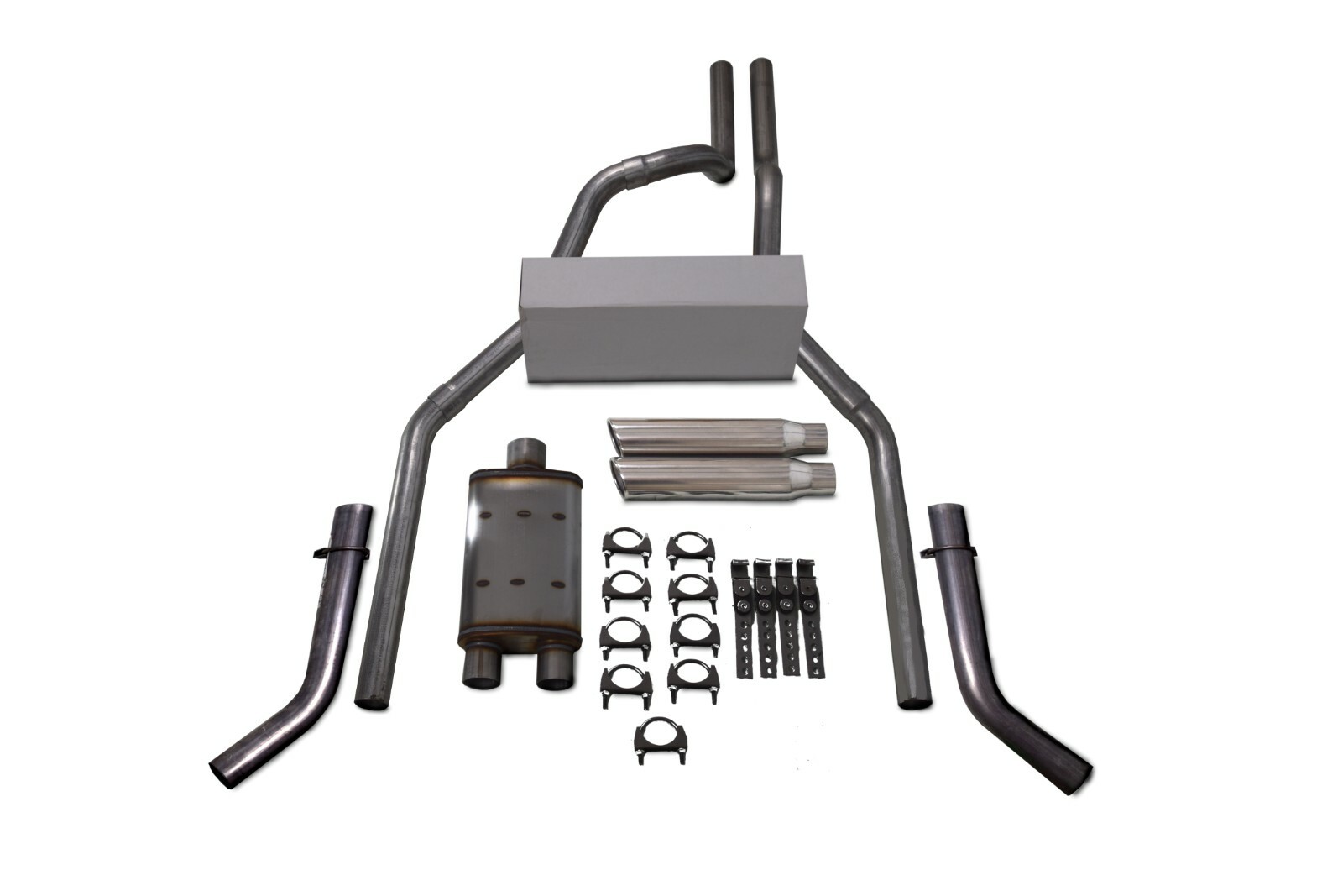 Chevy GMC 1500 99-06 2.5" Dual Truck Exhaust Kits Magnaflow XL Clamp Tips Corner