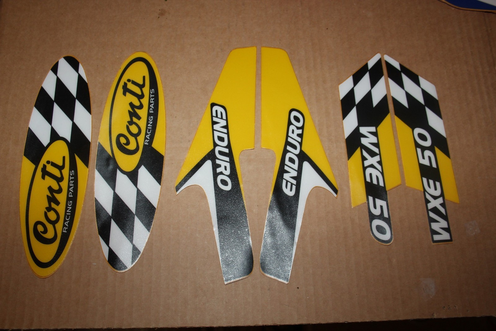 Kit autocollant CH Racing WXE 50 Enduro vinyle jaune haute densité
