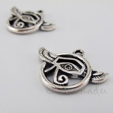 Egyptian Eye of Horus 24mm Antiqued Silver Plated Pendants C5052 - 5, 10, 20PCs