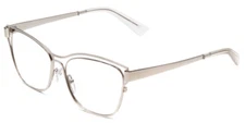Book Club Late Hesitation Unisex Cateye Semi-Rimless Reading Glasses Silver 54mm