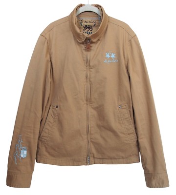 LA MARTINA Men's Zip Jacket Cotton Beige Size L