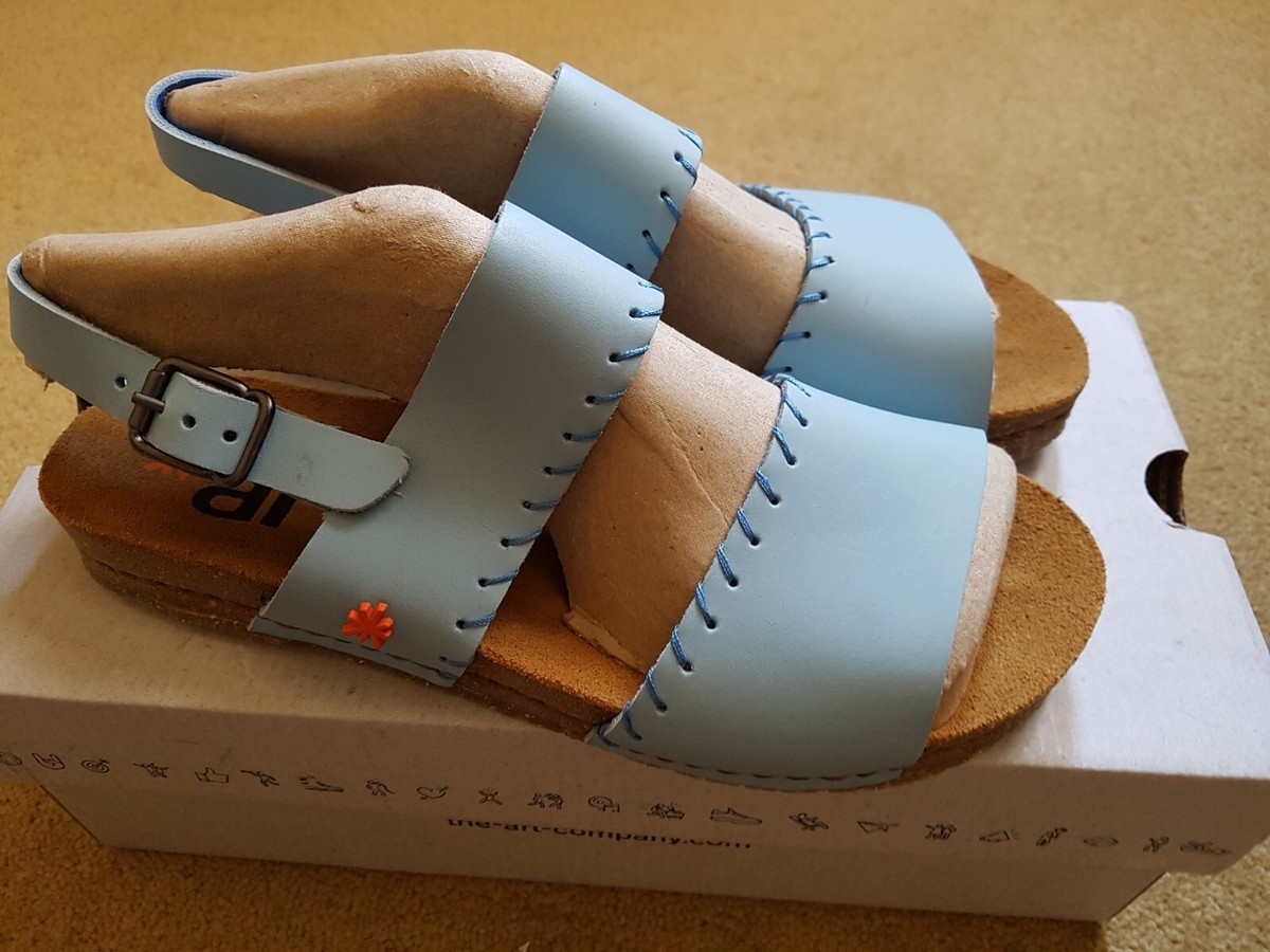 The Art Company 'Creta' Grass Waxed Sandals, Sky Blue, UK EUR