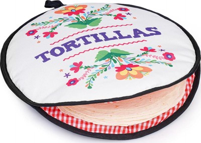 Tortilla Warmer Pouch (Blue Peacock, 12 Inch), Microwavable Fabric Tortilla To