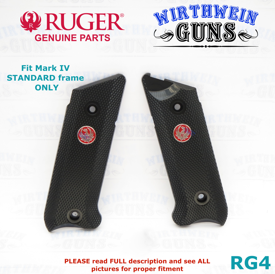 Ruger Standard Black Plastic Pistol Grip Panels
