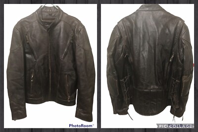 Vintage Xelement Advance Motorcycle Gear Men Leather Brown