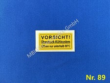 Aufkleber Kühlsystem Mercedes 