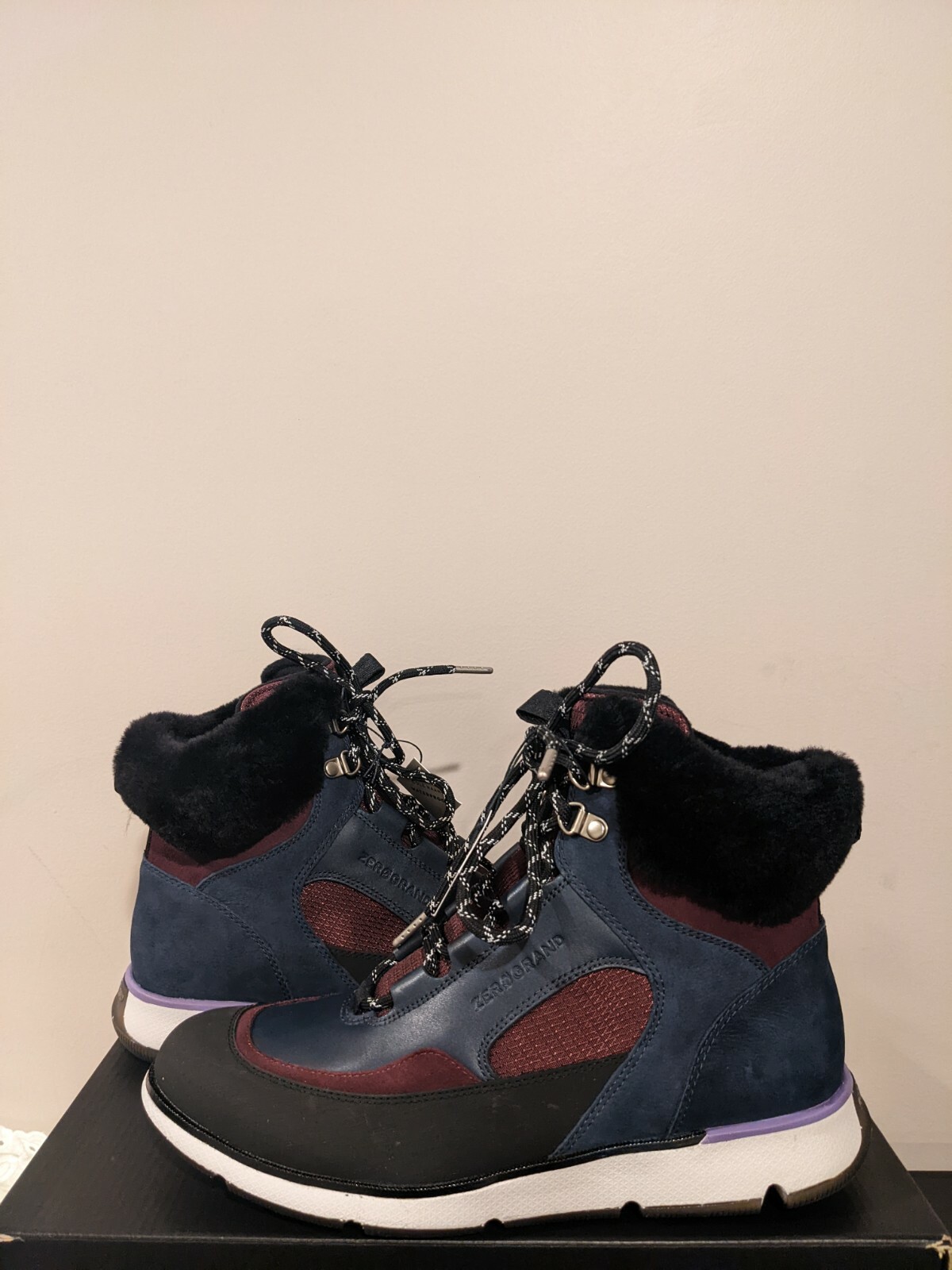 Cole Haan 4.Zerogrand Leather Hiker Women's Shoes Navy Ink/Blue : 7.5 B