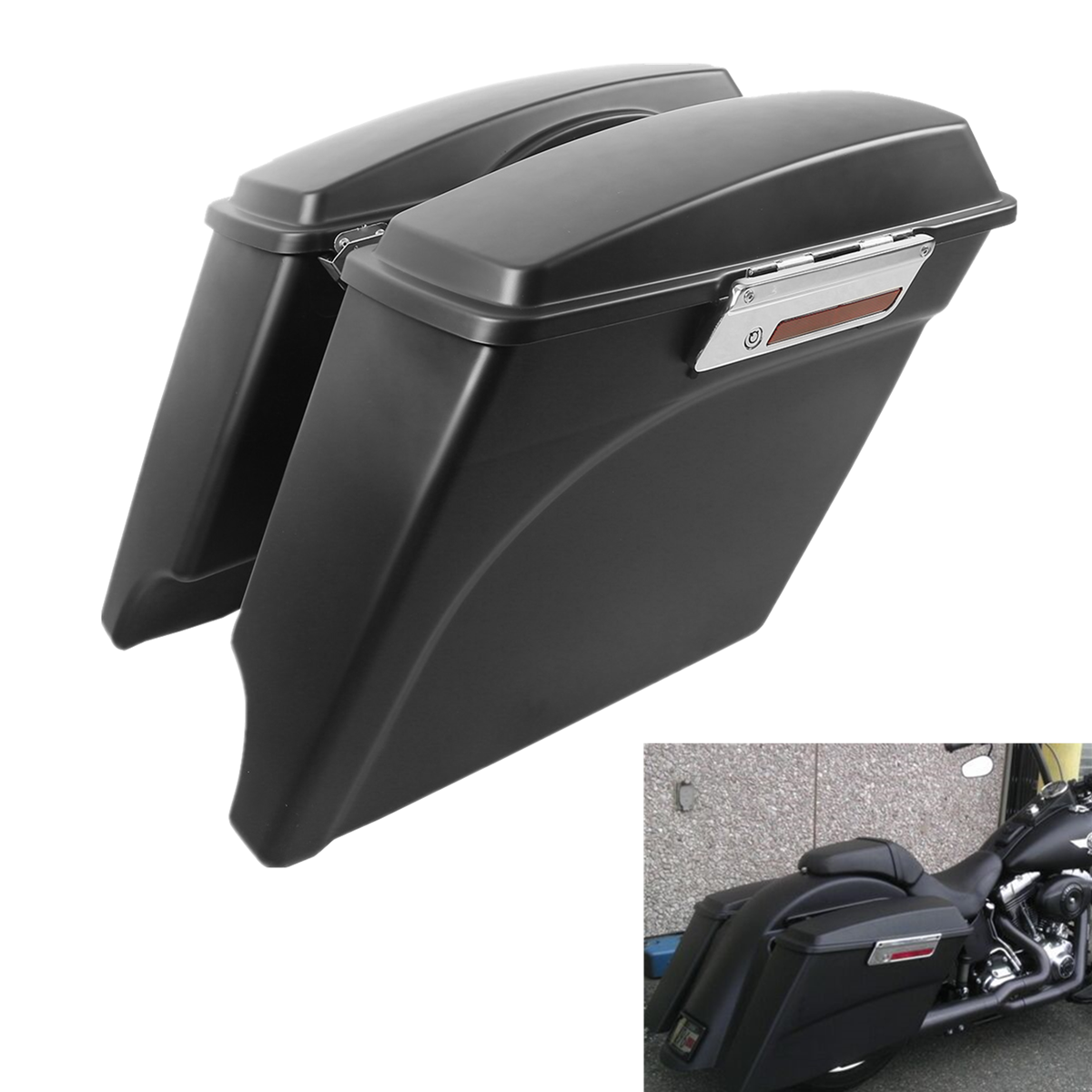 5" Stretched Extended Hard Saddle Bags For Harley Street Glide Road