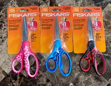 Comfort Grip Scissors Fiskars Stainless Steel Antimicrobial Handle Lot of 3 NEW