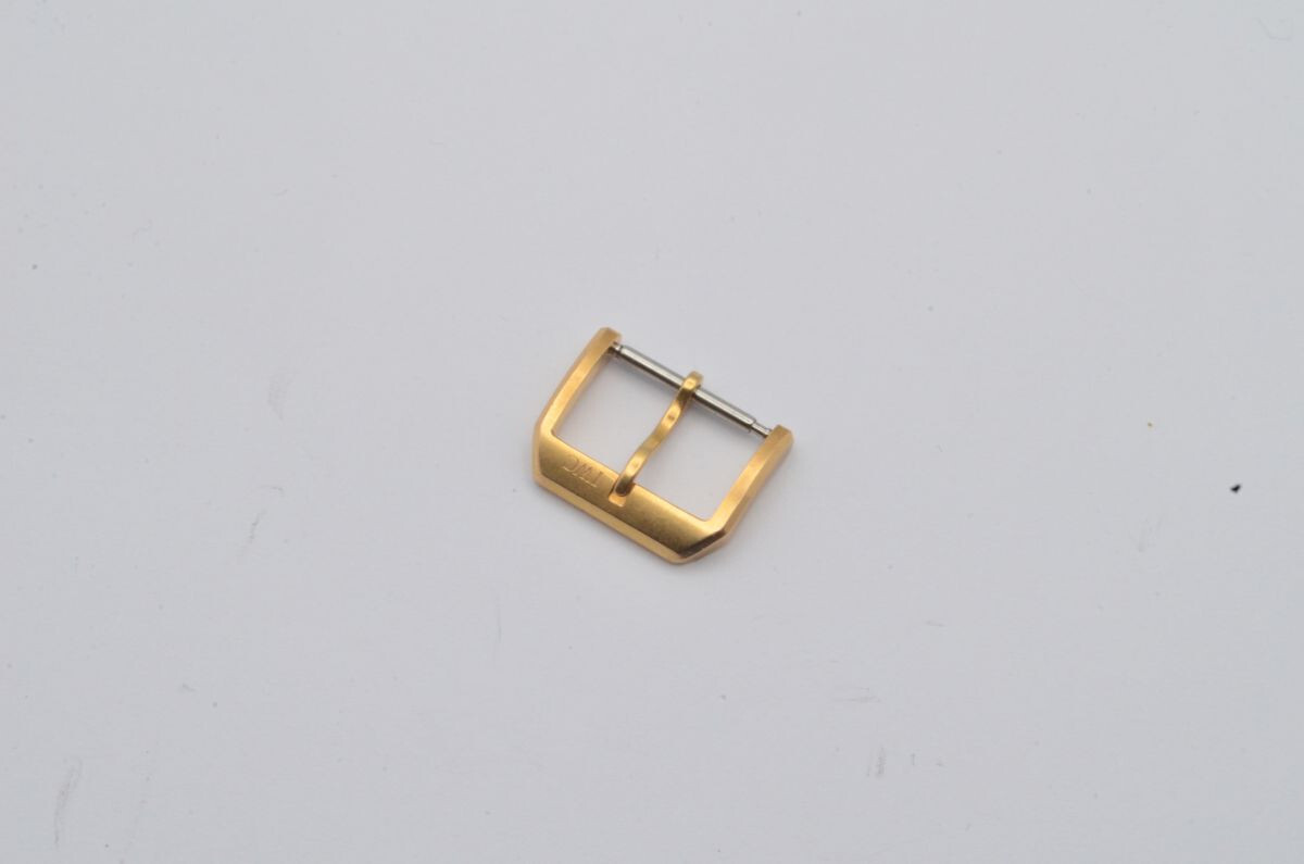 IWC 18K Solid Gold Leather Bracelet with Buckle 18mm Yellow Gold