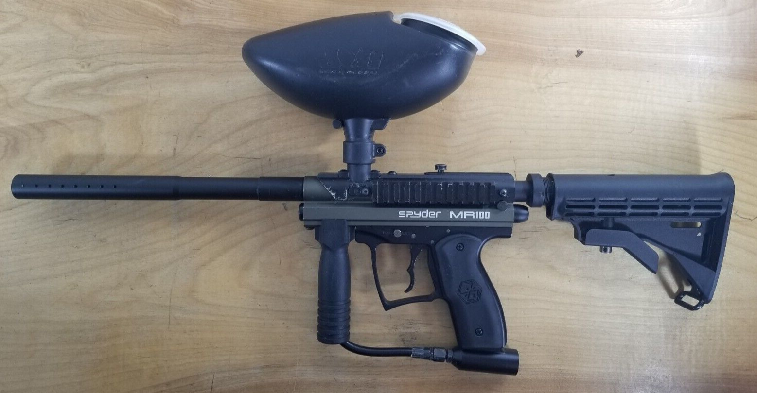 Olive Spyder Tactical MR 100 Pro Paintball Gun MILSIM Stock Grip Rails