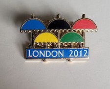 LONDON 2012 OLYMPIC UMBRELLA 5 RINGS LAPEL PIN 