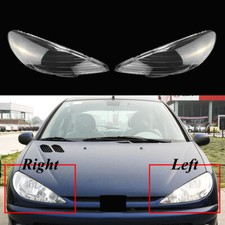 Left Right Headlight Lens Headlamp Shell Cover Cap For Peugeot 206 2004-2008 06