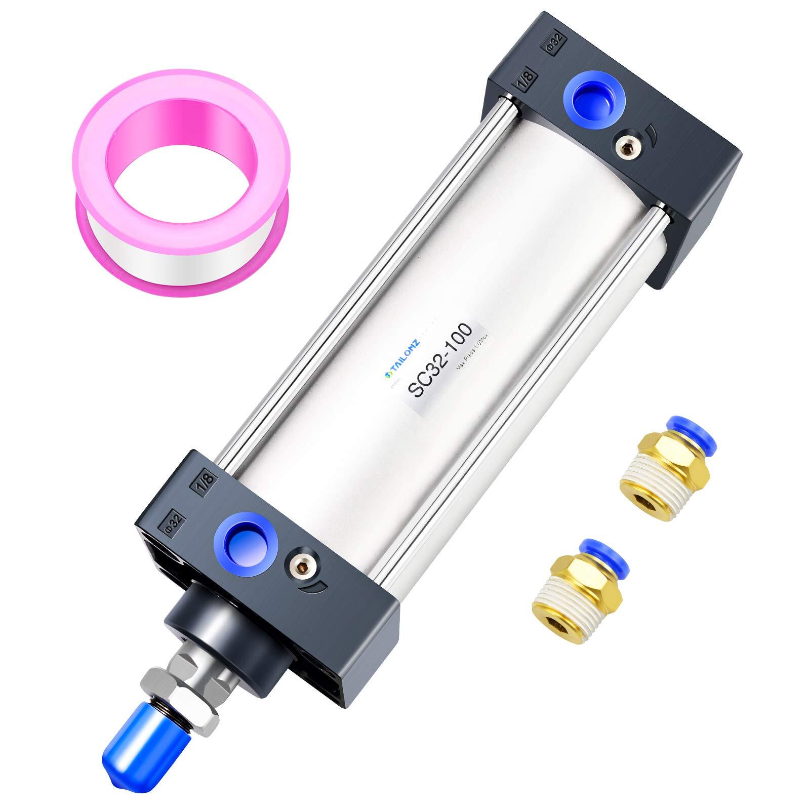 Air Cylinder SC 32 X 100 Bore: 32mm Stroke: 100mm Screwed Piston Rod Dual Action