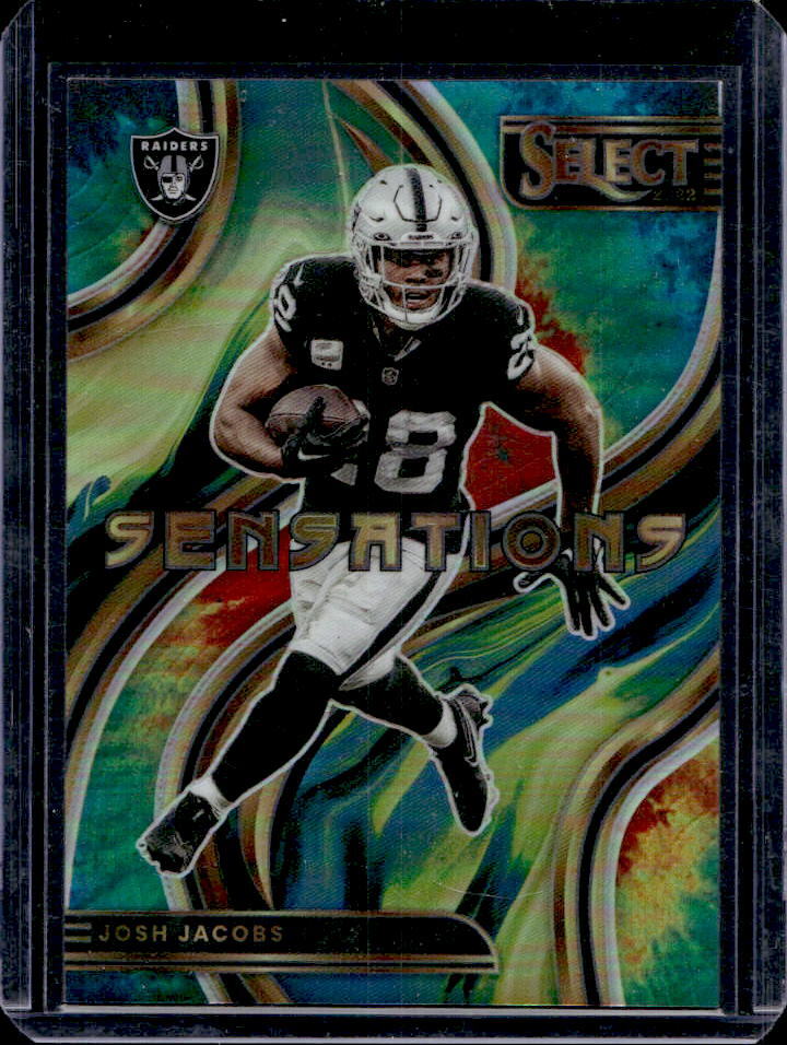 2022 Select Josh Jacobs Tie-Dye Prizm Sensations #11/25 Raiders