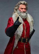 Chronicles Santa Claus Leather Coat & Fur Wool Jacket -Kurt Russell Claus Outfit