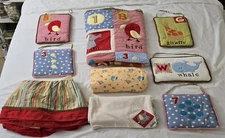 RARE VTG COCALO 9 Piece Alphabet Soup / Numbers Striped Animals Nursery Bedding
