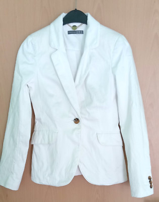 Atmosphere White linen blend Jacket or Blazer size 36 Fully Lined.