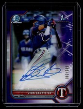 Zion Bannister 2022 Bowman Chrome Purple Refractor Auto Card /250 #CPA-ZB