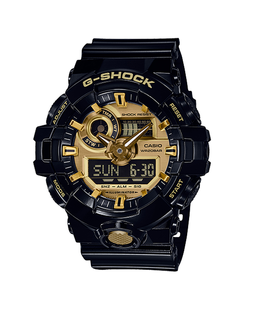 casio illuminator black gold