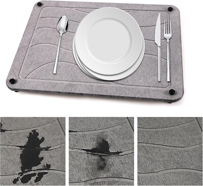 Stone Drying Mat for Kitchen Counter, Quick Drying Stone Dish Mat, 15.7x11.8 In