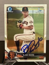 2018 BOWMAN DRAFT CHROME 1ST EDITION BLAKE RIVERA IP SIGNED CARD GIANTS